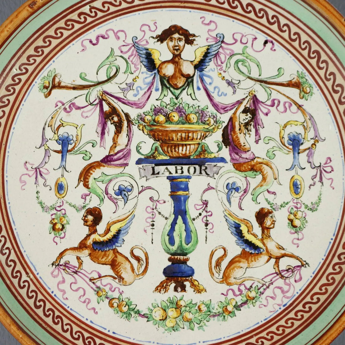 Antique Plate Majolica Decorations Fruit Italy XX Century - Italy, Early XX Century | Antiques | Ceramics Products