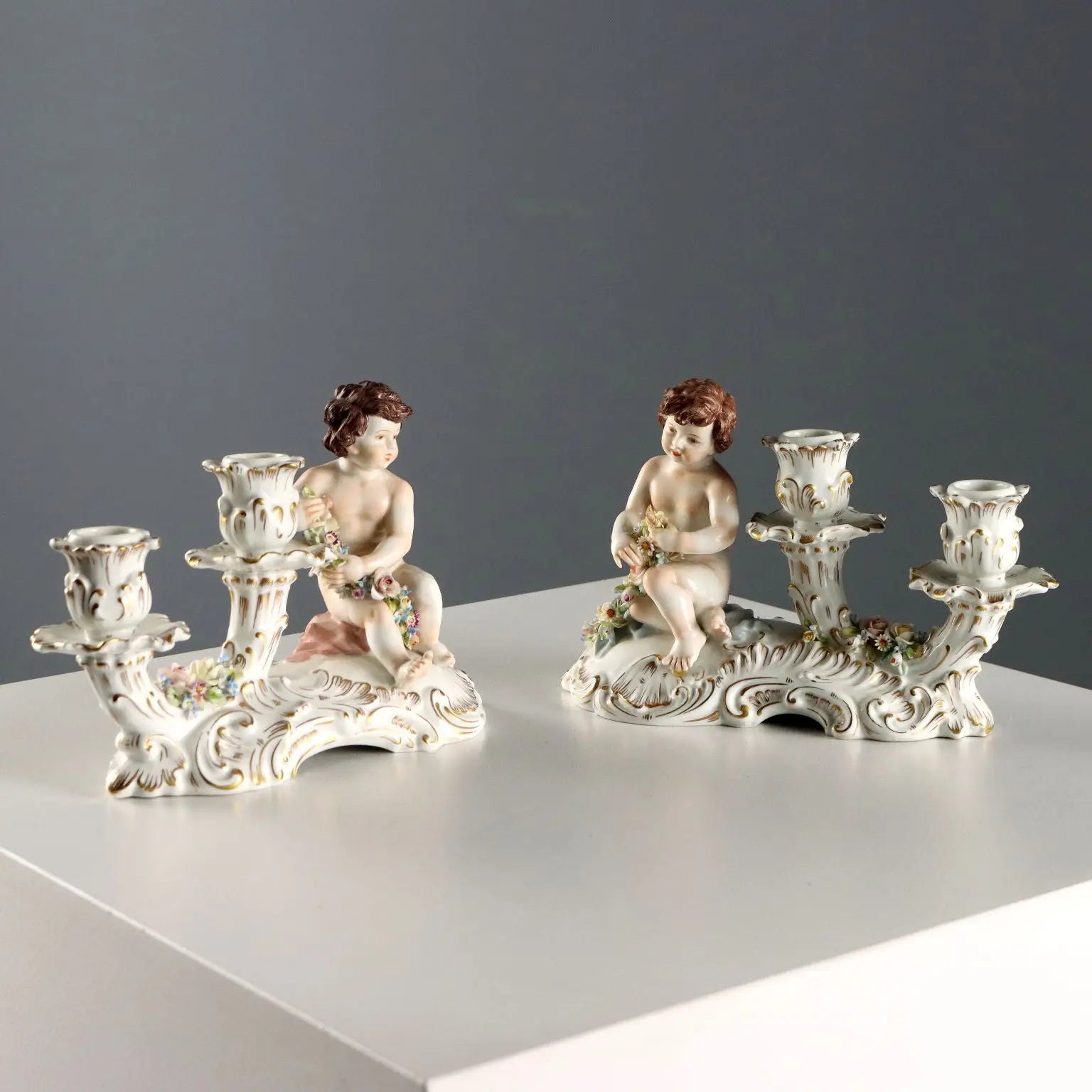 Antique Candle-Holders Porcelain Capodimonte XX Century - Italy, Early XX Century | Antiques | Ceramics Products