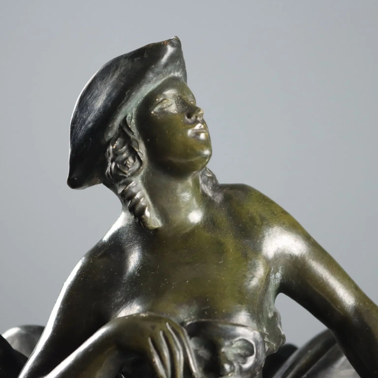 Vintage Figurine Terracotta Dark Patina Dame Italy 1940s - Italy, 1940s | Antiques | Ceramics Products