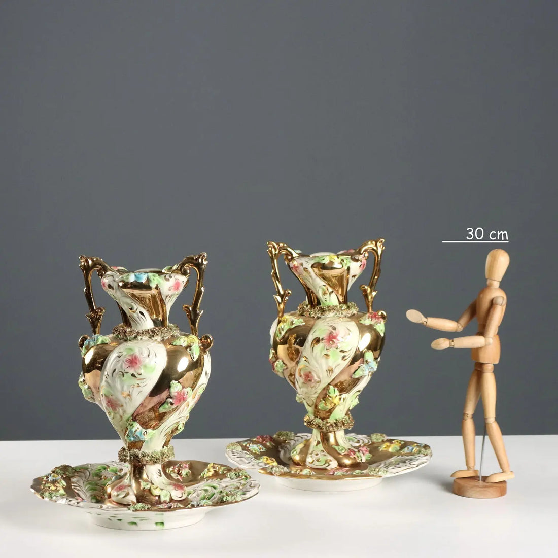 Vintage Vases with Plate Capodimonte's Manufacture Italy 1950s-60s - Italy, 1950s-1960s | Antiques | Ceramics Products