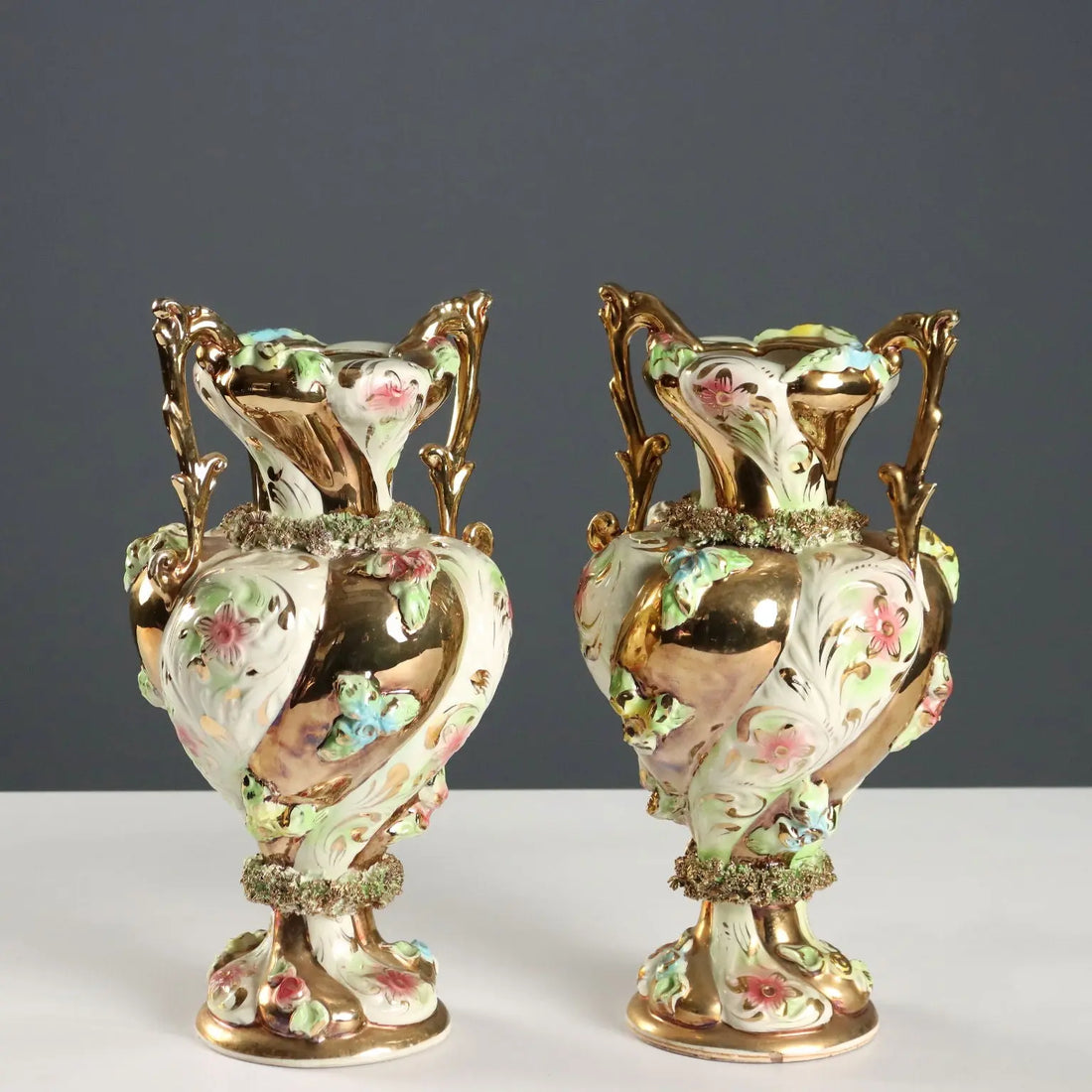 Vintage Vases with Plate Capodimonte's Manufacture Italy 1950s-60s - Italy, 1950s-1960s | Antiques | Ceramics Products