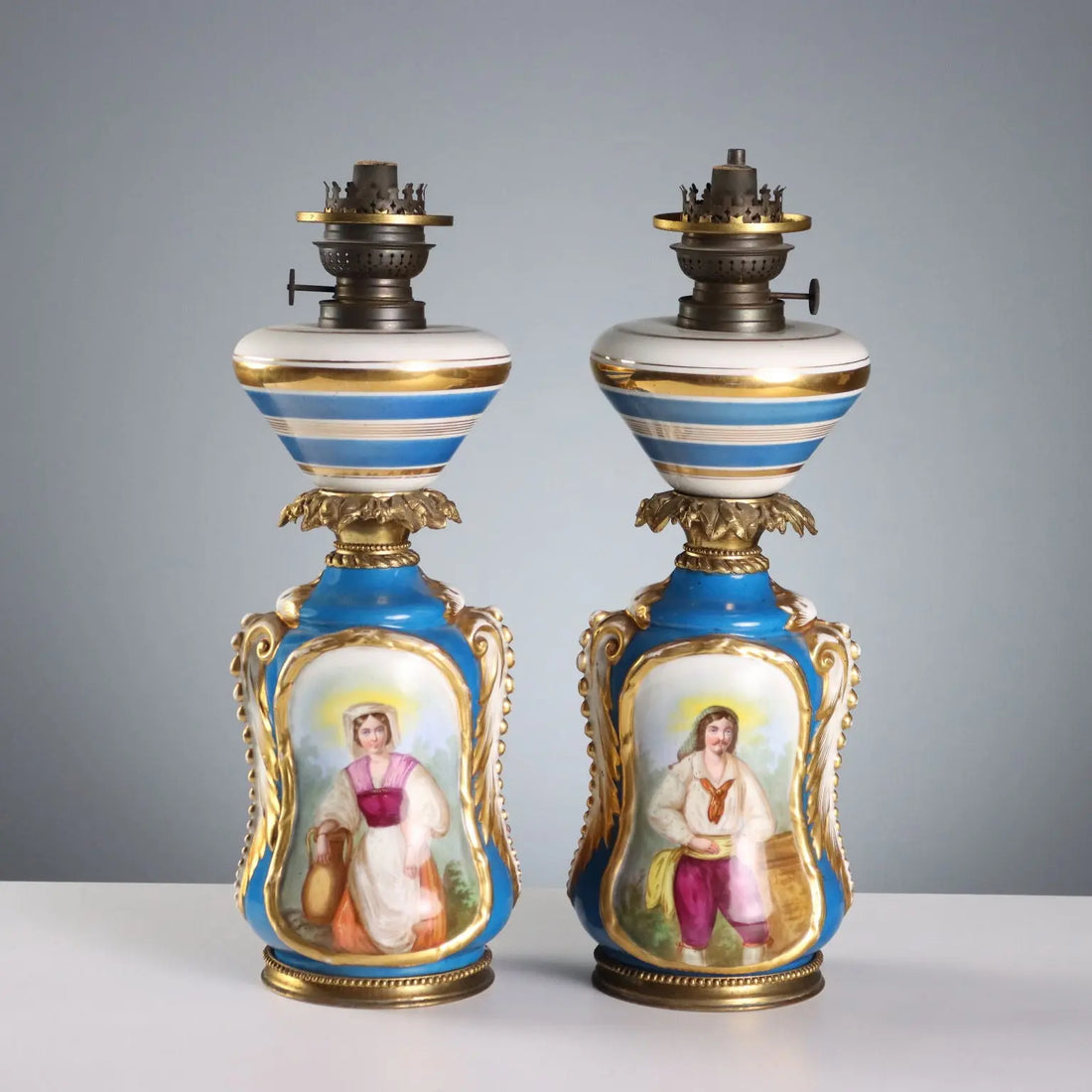 Antique Lamps Painted Ceramic Bronze Europe XIX Century - Europe, XIX Century | Antiques | Ceramics Products