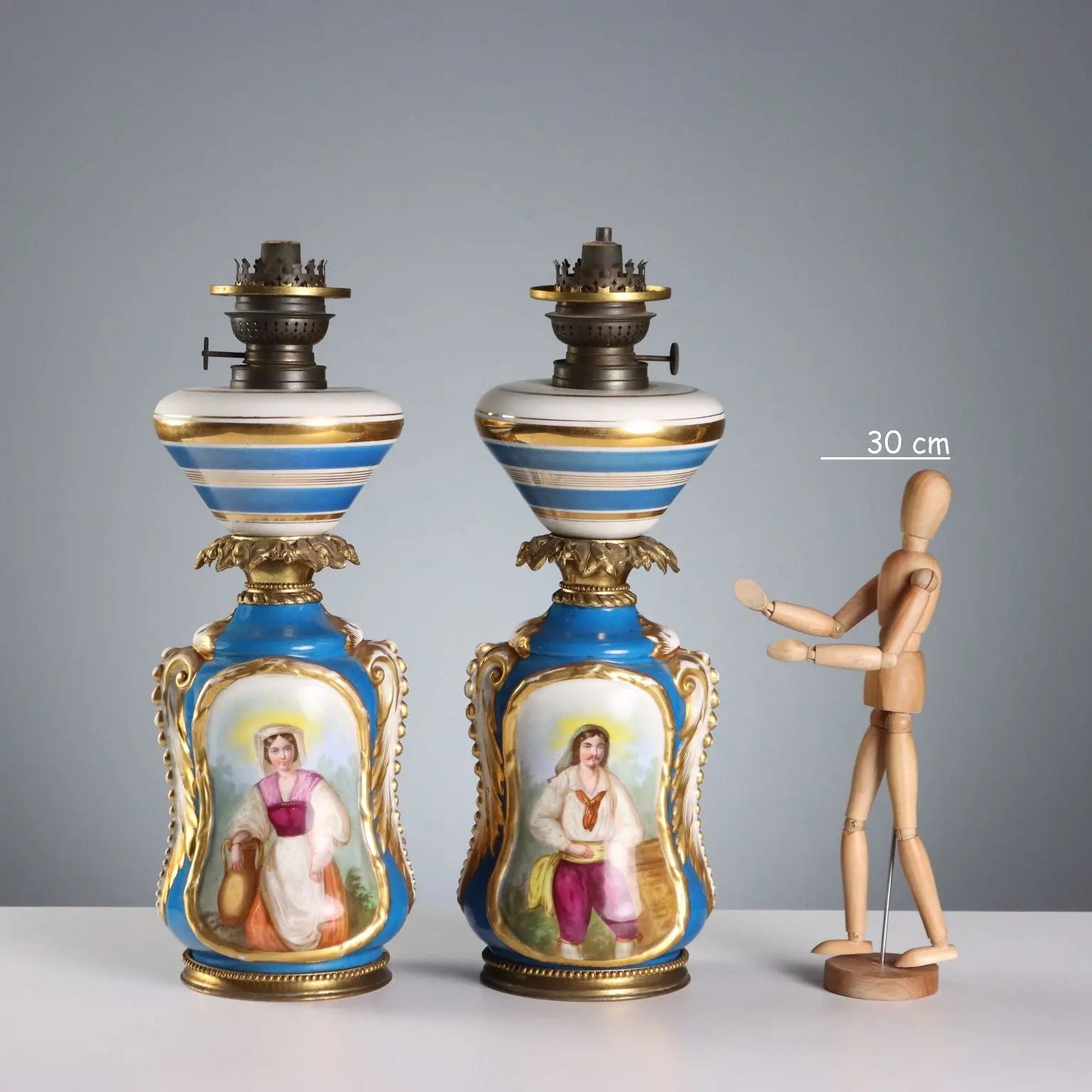 Antique Lamps Painted Ceramic Bronze Europe XIX Century - Europe, XIX Century | Antiques | Ceramics Products