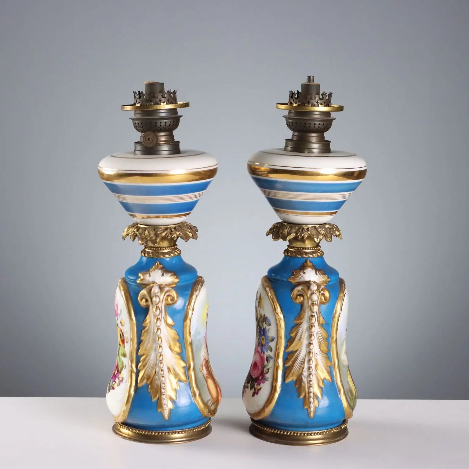 Antique Lamps Painted Ceramic Bronze Europe XIX Century - Europe, XIX Century | Antiques | Ceramics Products