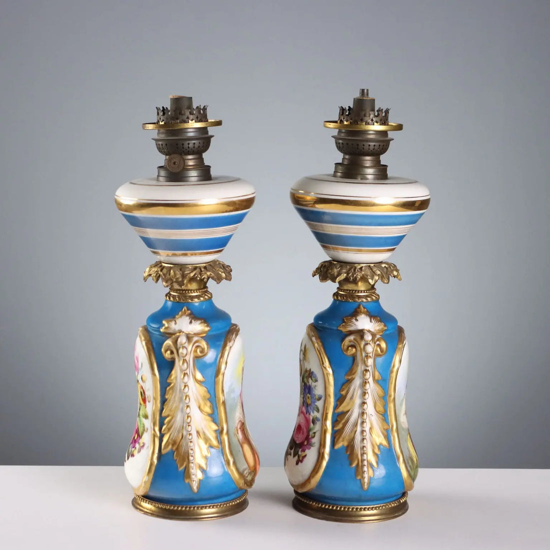 Antique Lamps Painted Ceramic Bronze Europe XIX Century - Europe, XIX Century | Antiques | Ceramics Products