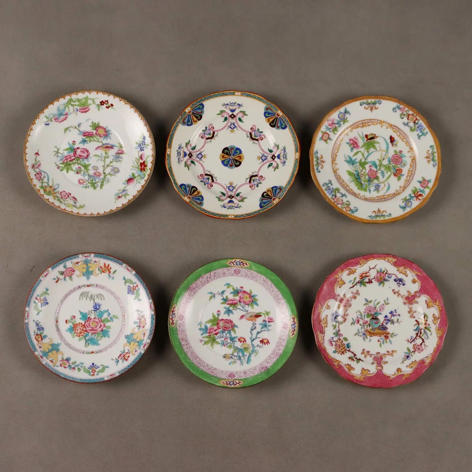 Antique Minton Porcelain Saucer Set England XIX Century - England, XIX Century | Antiques | Ceramics Products