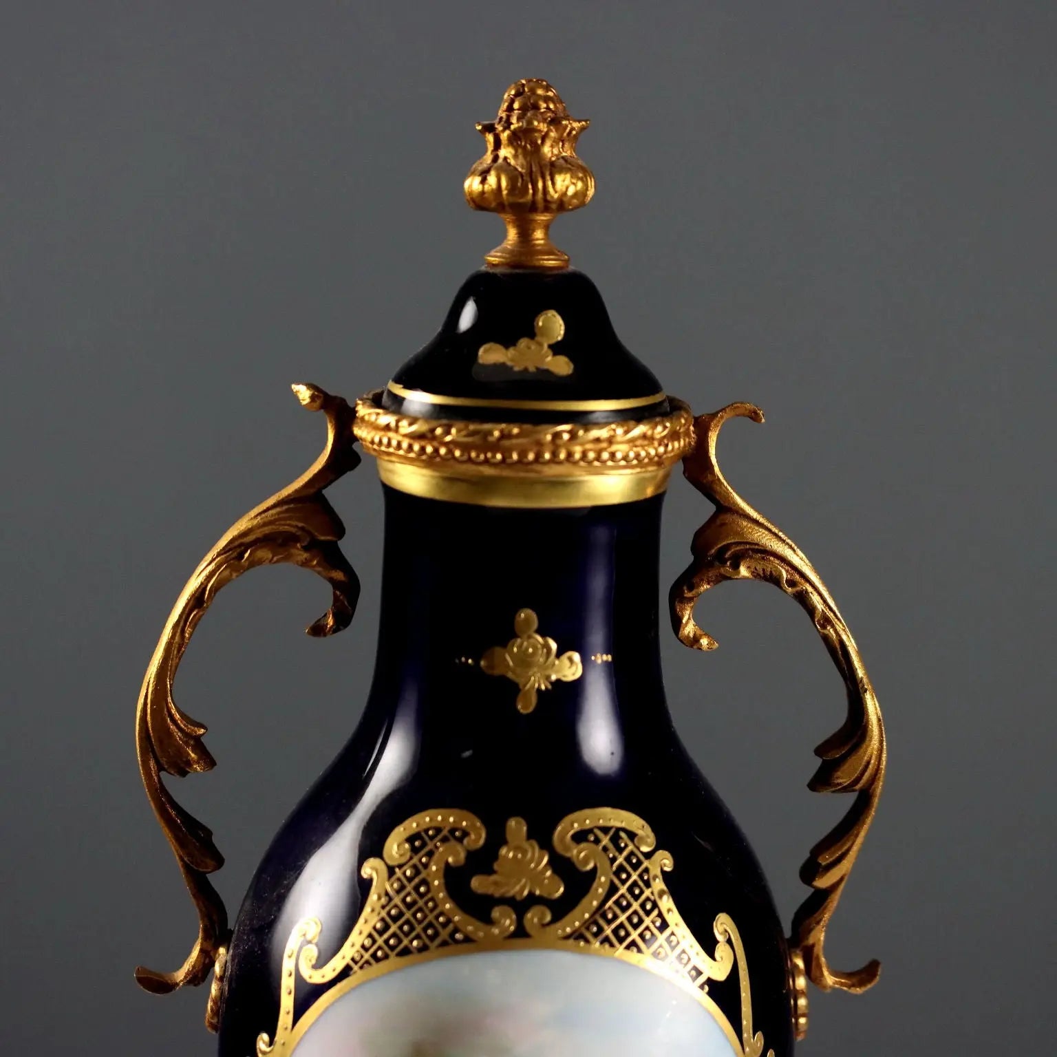 Antique Triptych Vases Porcelain Gilded Bronze France XX Century - France, Mid XX Century | Antiques | Ceramics Products