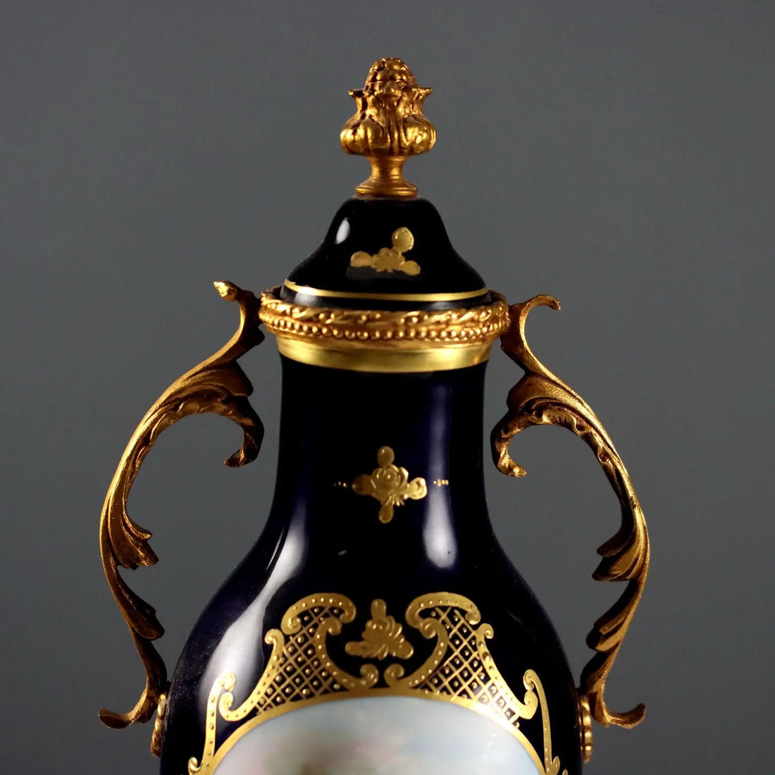 Antique Triptych Vases Porcelain Gilded Bronze France XX Century - France, Mid XX Century | Antiques | Ceramics Products