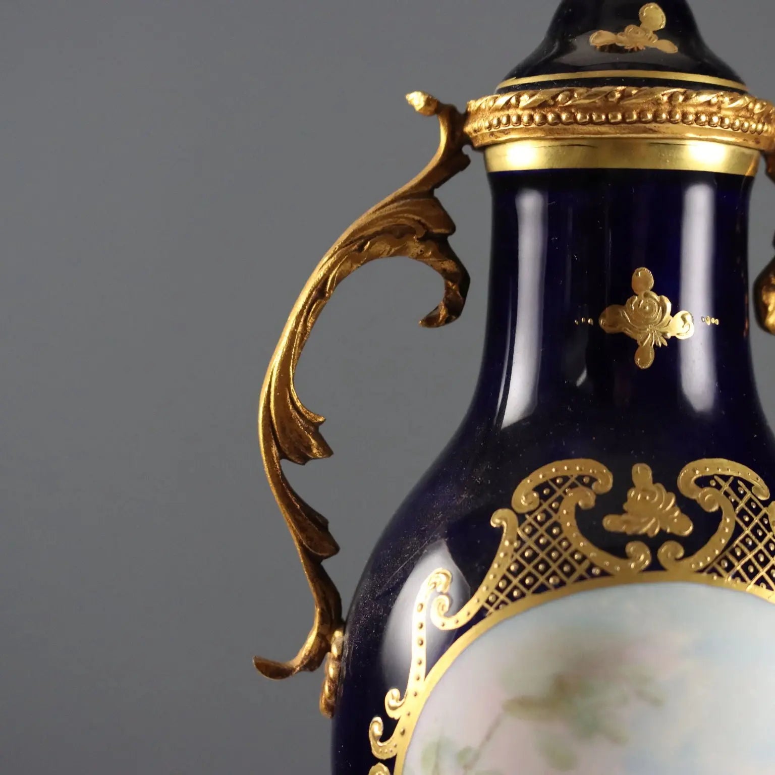 Antique Triptych Vases Porcelain Gilded Bronze France XX Century - France, Mid XX Century | Antiques | Ceramics Products
