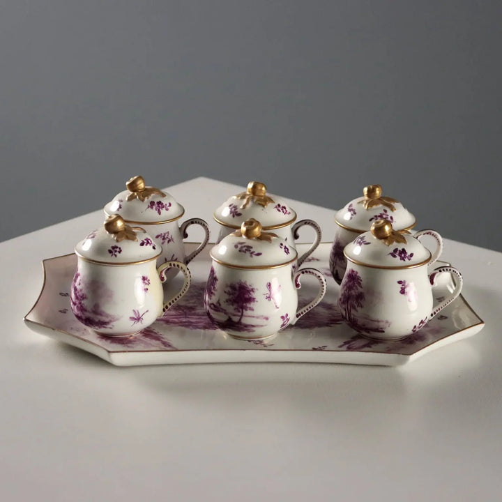 Antique Tray and Cups Sèvres Porcelain France XX Century - France, Early XX Century | Antiques | Ceramics Products
