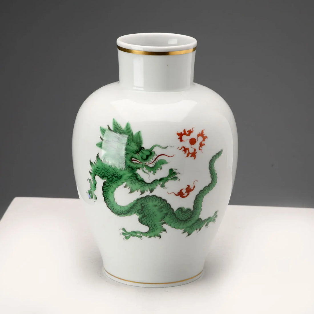 Antique Meissen Vase Porcelain Asian Style Germany XX Century