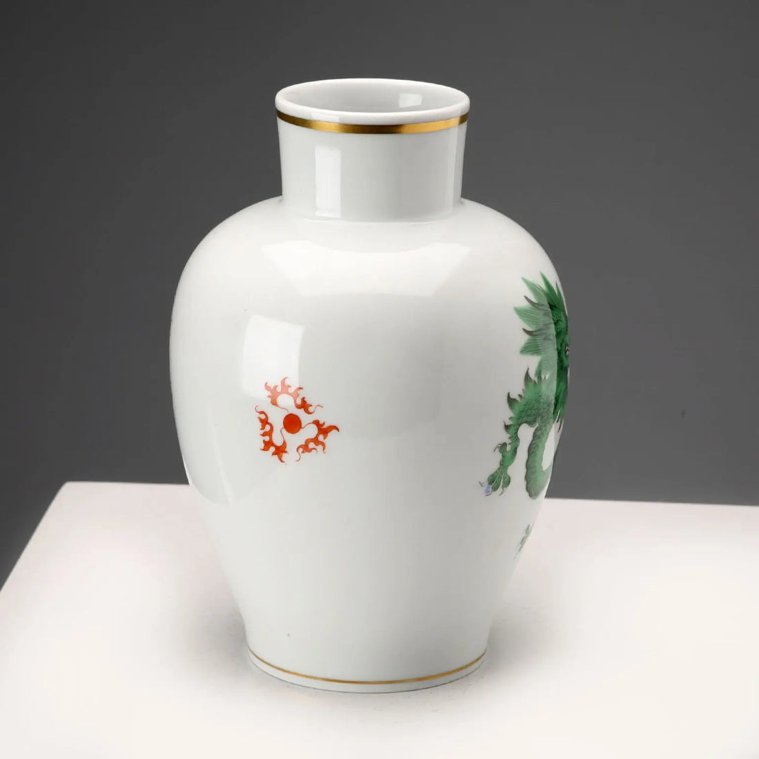 Antique Meissen Vase Porcelain Asian Style Germany XX Century