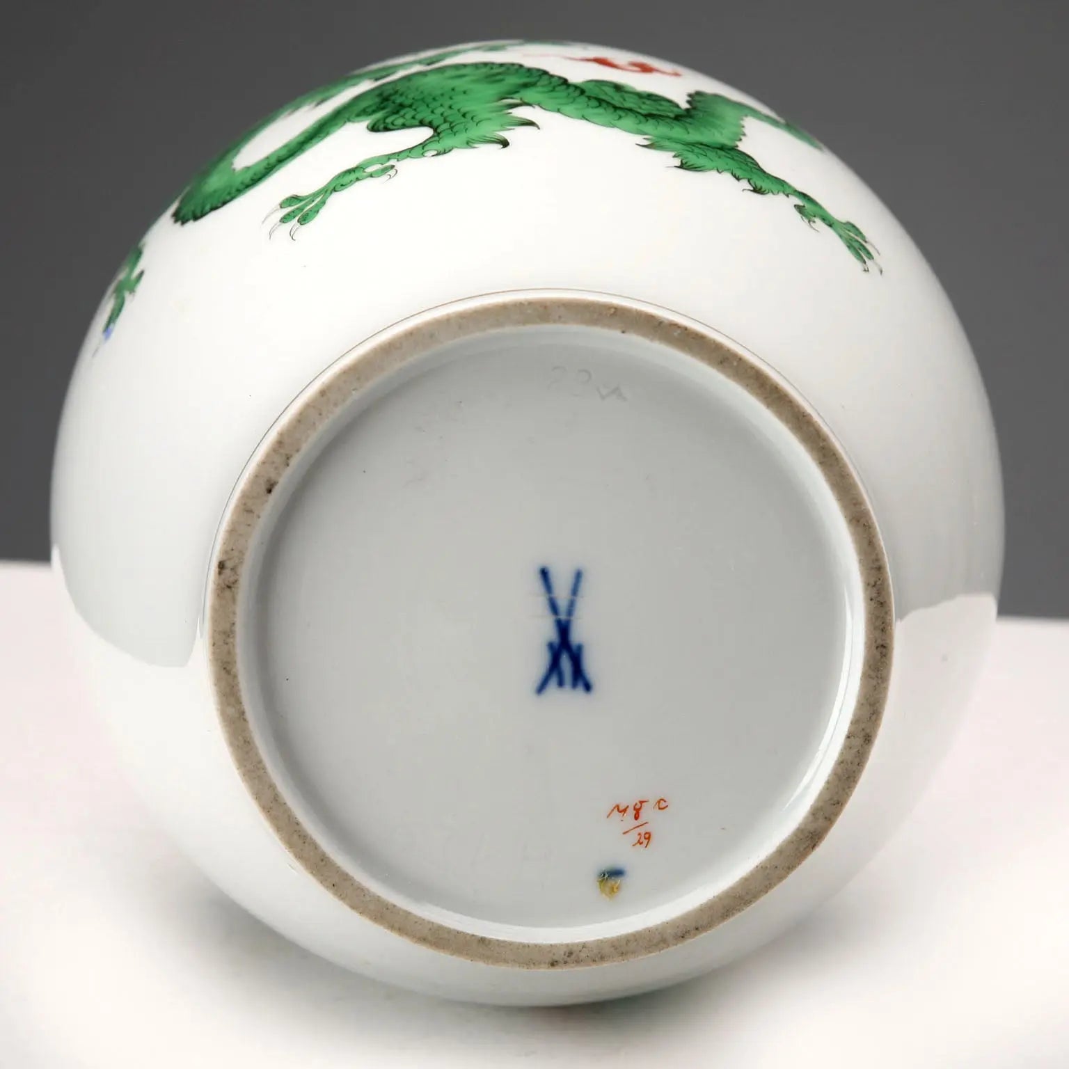 Antique Meissen Vase Porcelain Asian Style Germany XX Century