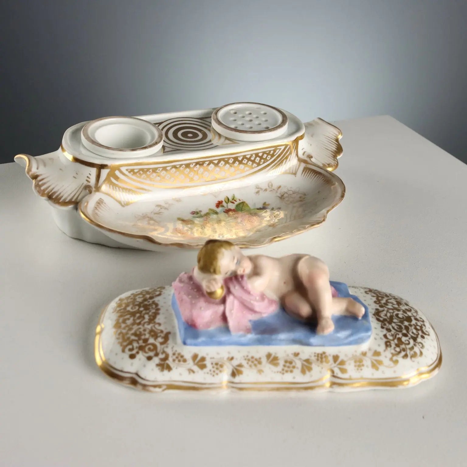 Antique Inkwell Porcelain of Paris France XIX Century - France, Second Half XIX Century | Antiques | Ceramics Products
