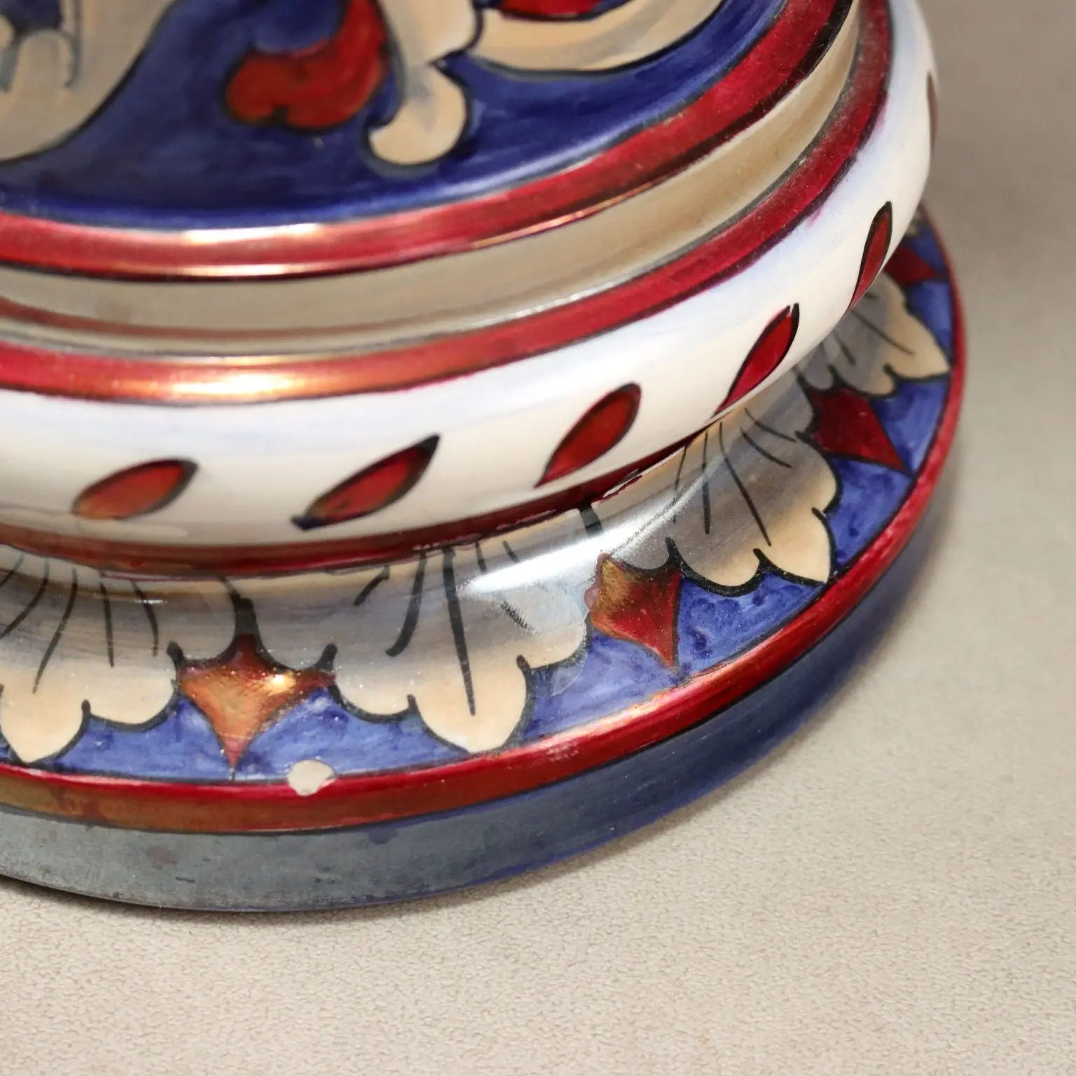 Antique Column Majolica I.C.A.P Gualdo Tadino 1930s-1940s