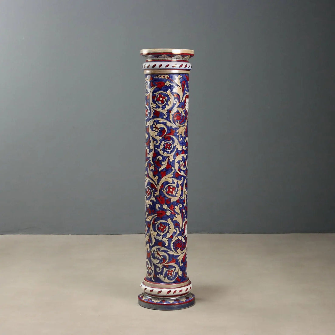 Antique Column Majolica I.C.A.P Gualdo Tadino 1930s-1940s