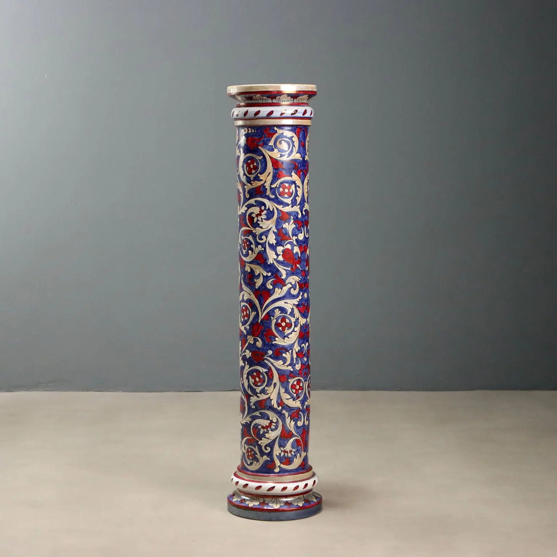 Antique Column Majolica I.C.A.P Gualdo Tadino 1930s-1940s