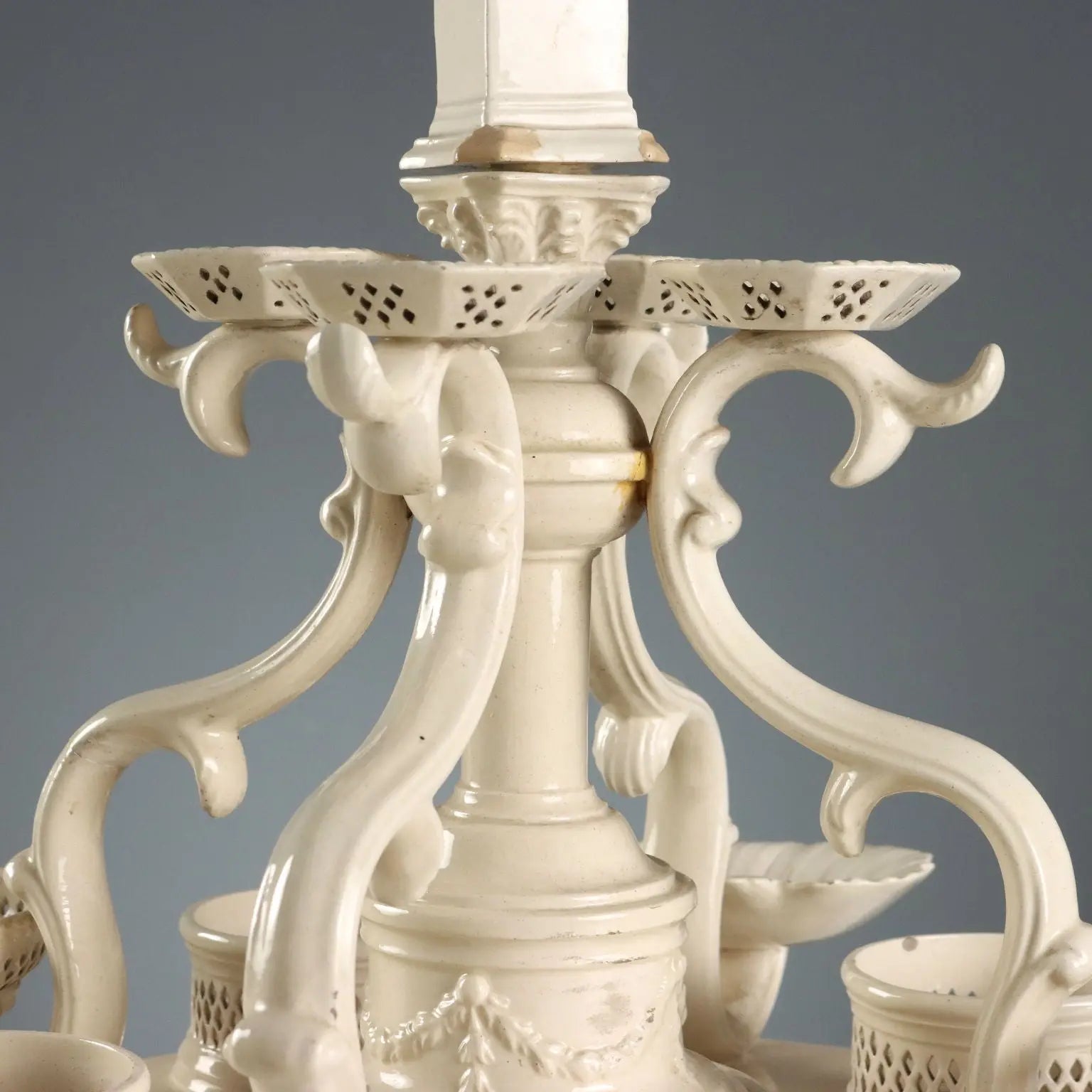 Antique Centerpiece Plat de Ménage Earthenware Italy XIX Century