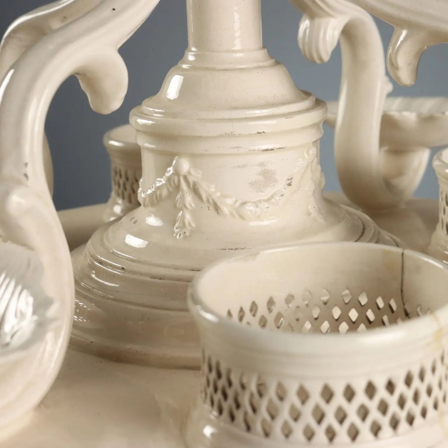 Antique Centerpiece Plat de Ménage Earthenware Italy XIX Century