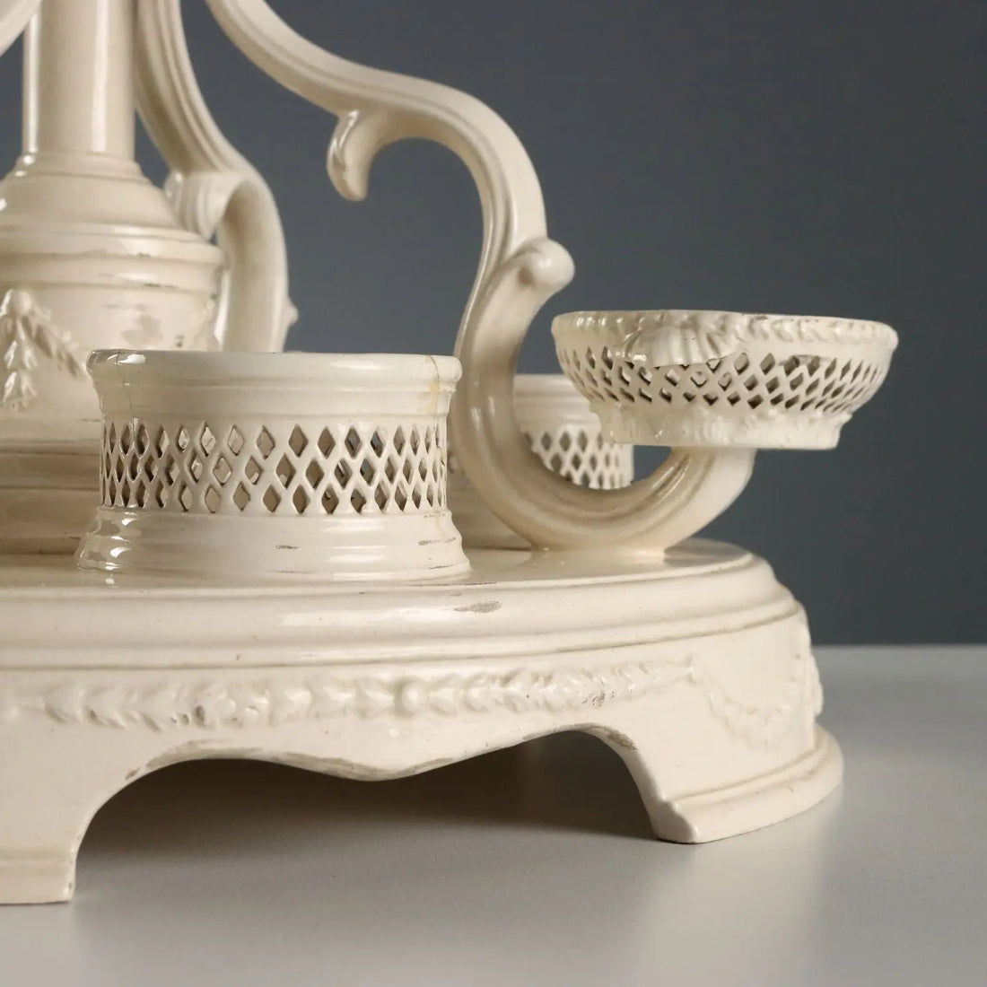 Antique Centerpiece Plat de Ménage Earthenware Italy XIX Century