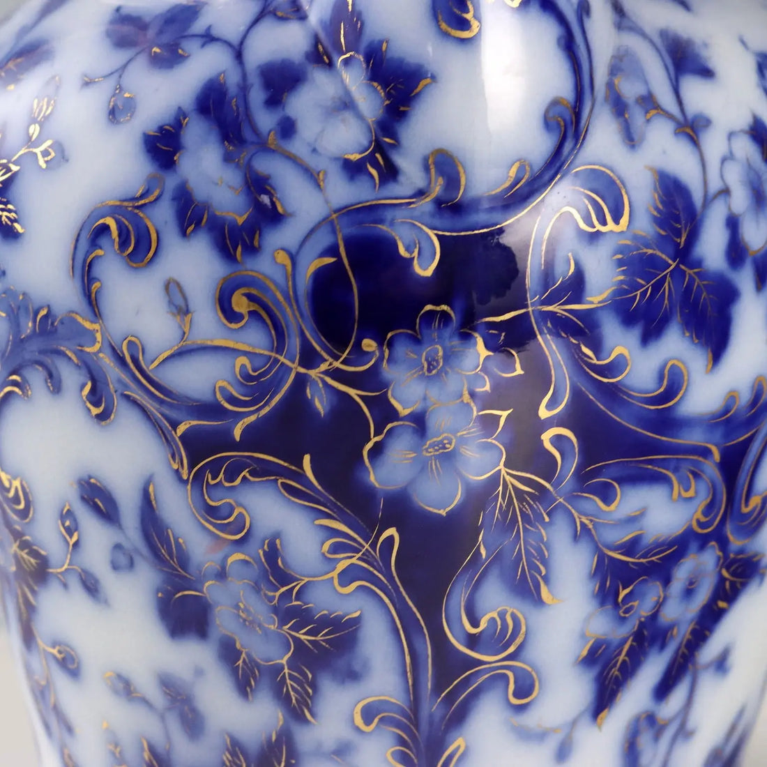 Antique Jug with Basin Flow Blue Porcelain England XIX Century
