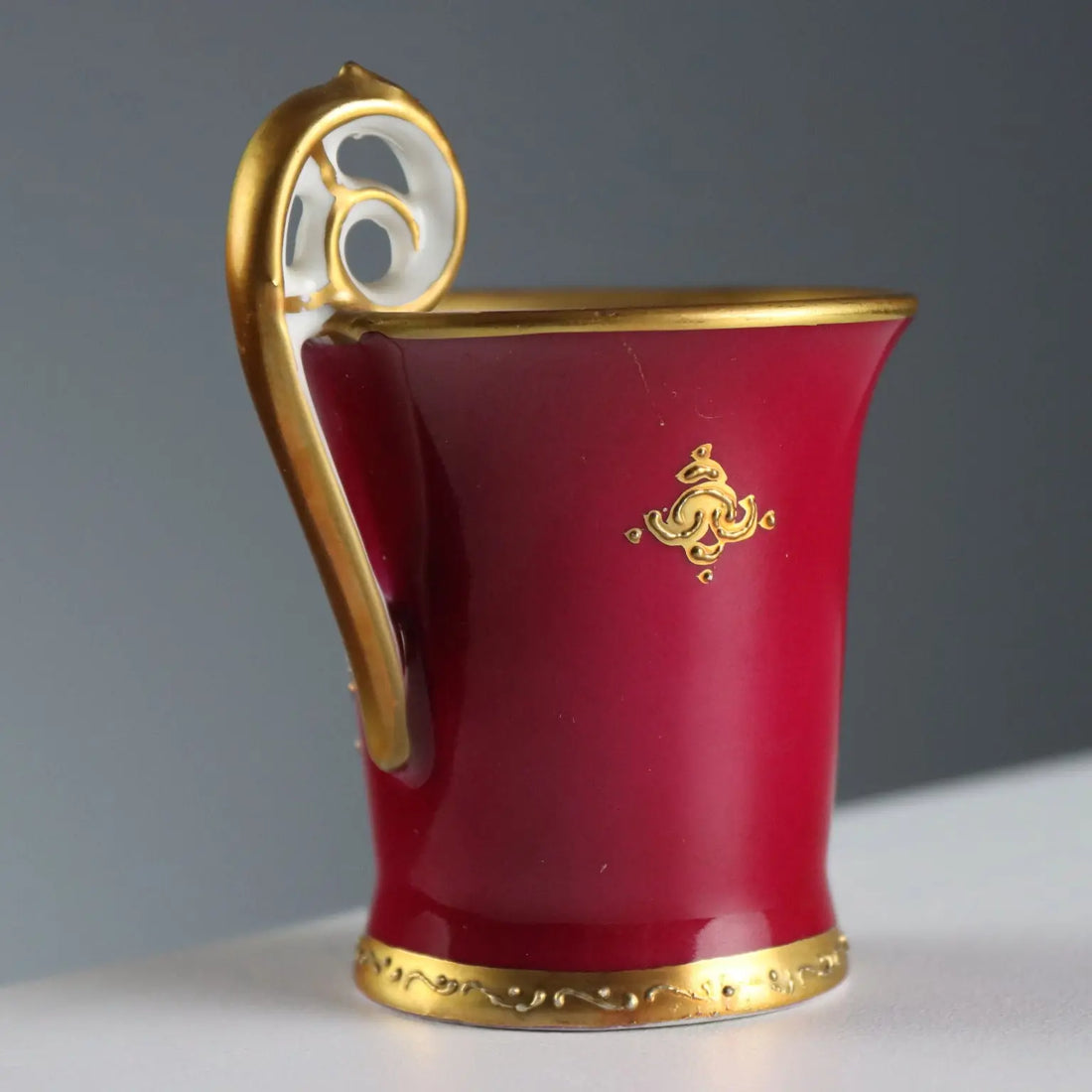Antique Mugs Coloured Porcelain Limoges France XIX Century