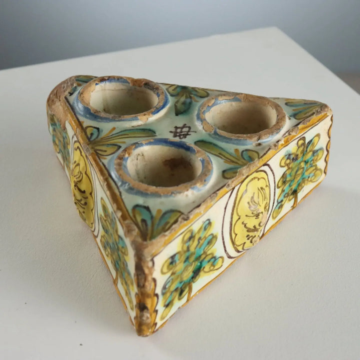 Antique Spice Box Coloured Majolica Spain Late XVIII Century