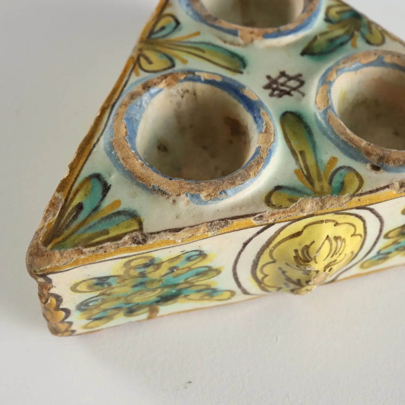 Antique Spice Box Coloured Majolica Spain Late XVIII Century