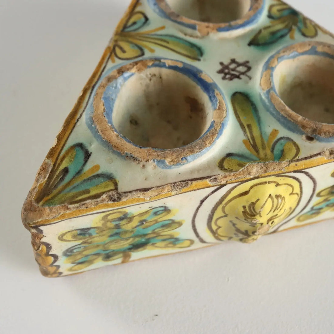 Antique Spice Box Coloured Majolica Spain Late XVIII Century
