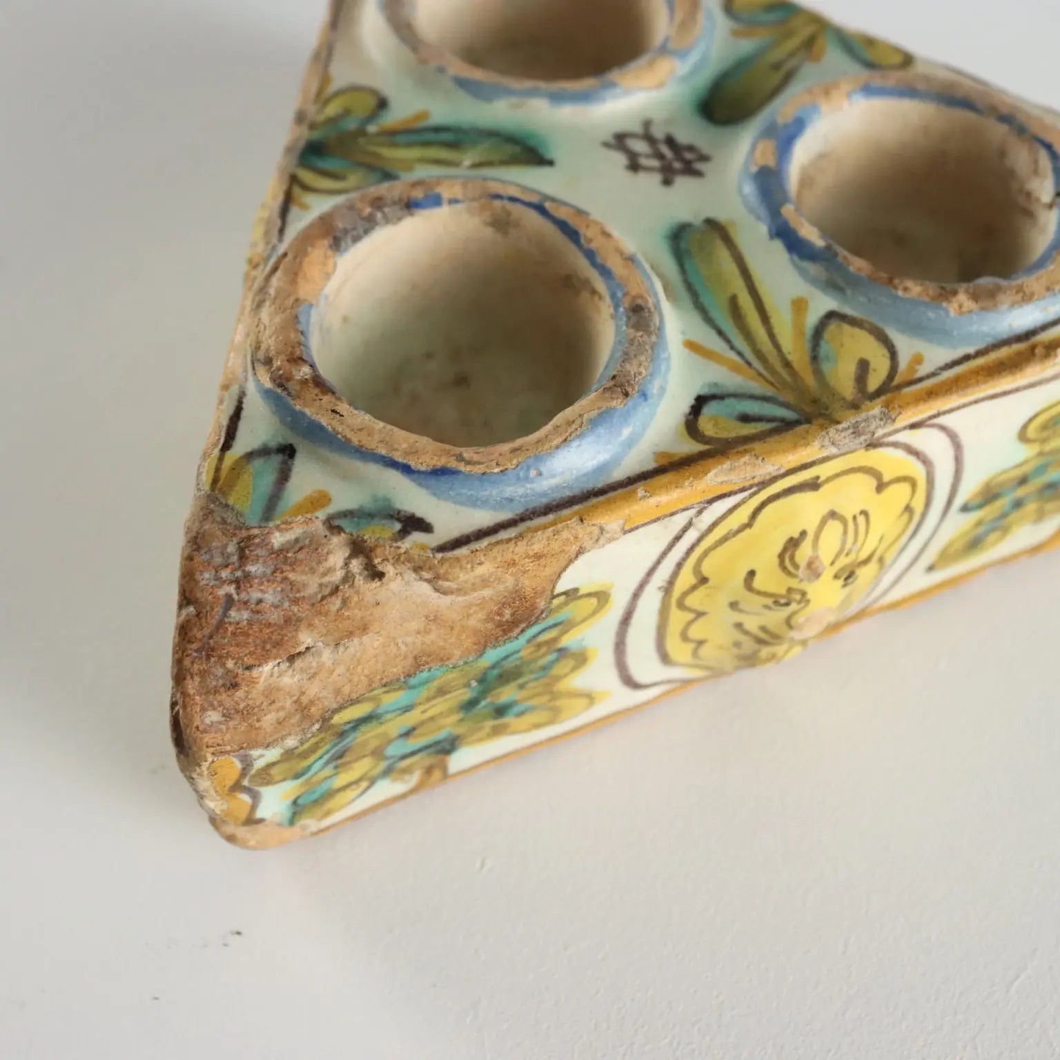 Antique Spice Box Coloured Majolica Spain Late XVIII Century