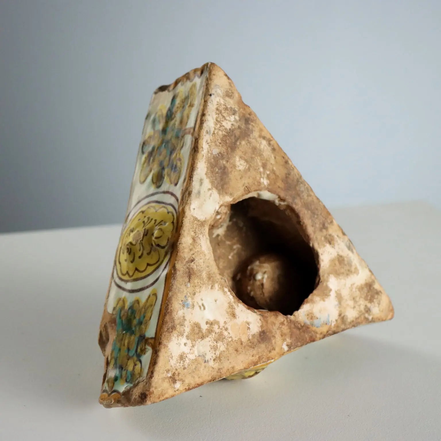 Antique Spice Box Coloured Majolica Spain Late XVIII Century