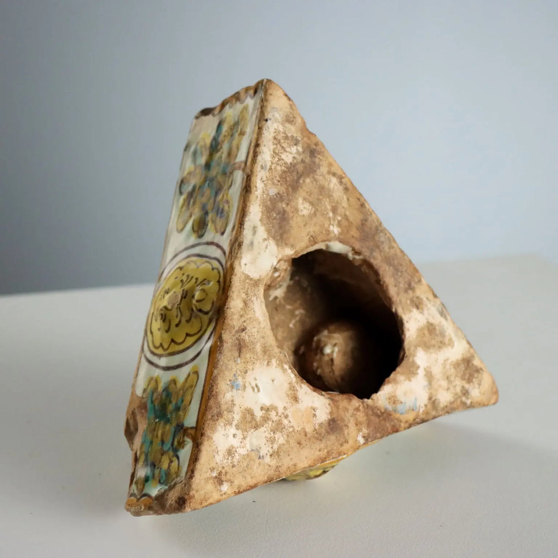 Antique Spice Box Coloured Majolica Spain Late XVIII Century