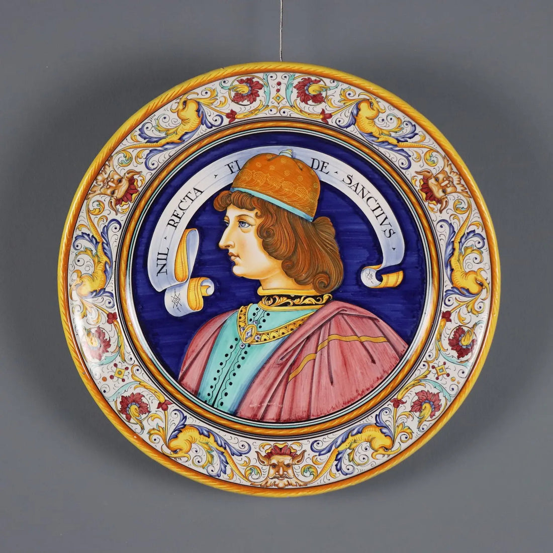 Vintage Plate Majolica of Deruta F.lli Mari Italy XX Century