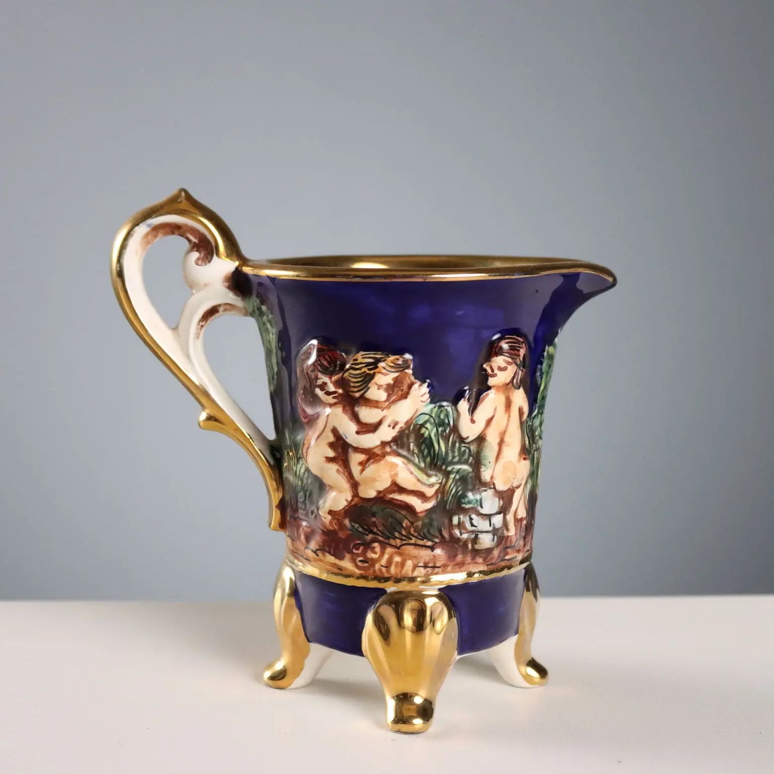 Vintage Coffee Set G.V. R. Capodimonte Ceramic Italy XX Century