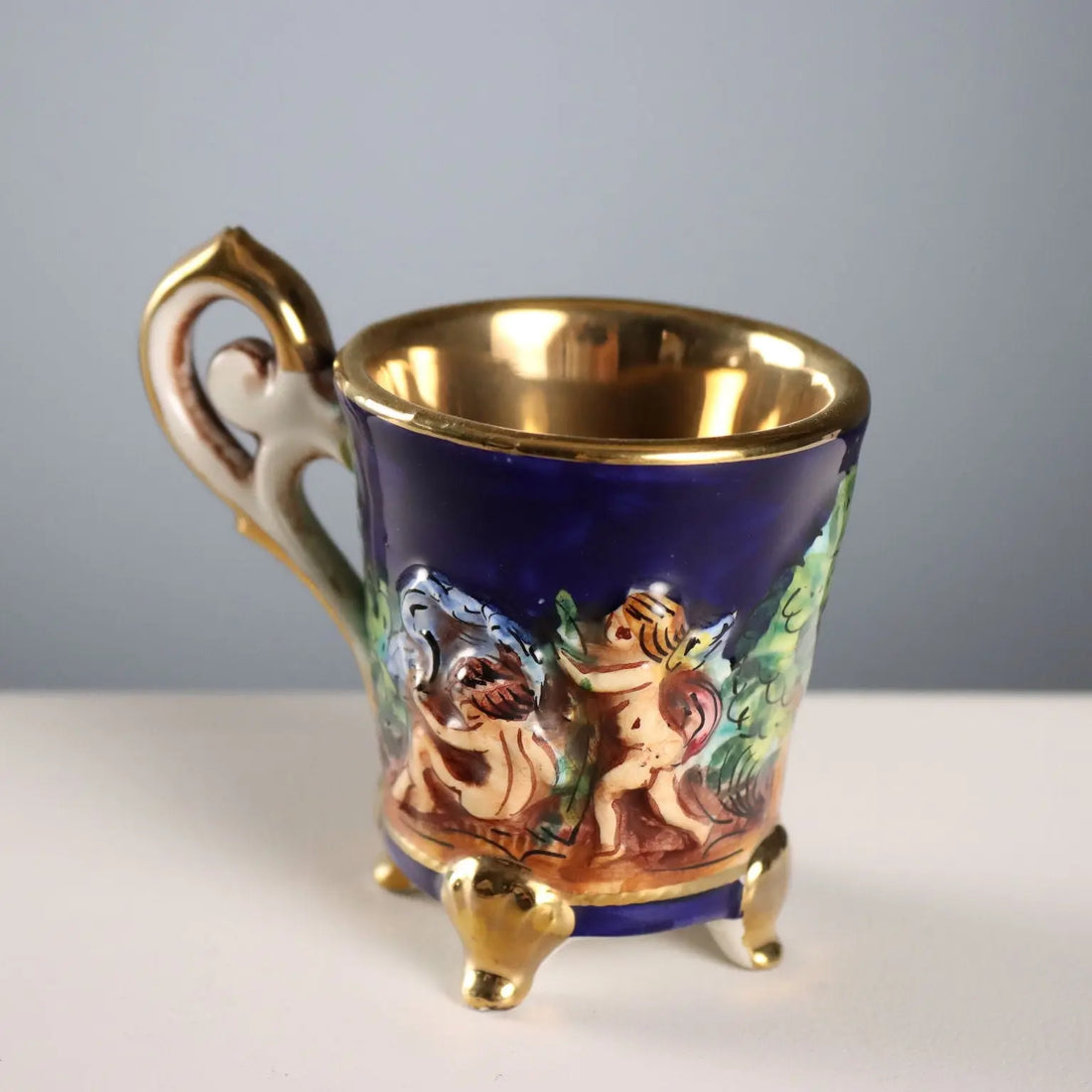 Vintage Coffee Set G.V. R. Capodimonte Ceramic Italy XX Century