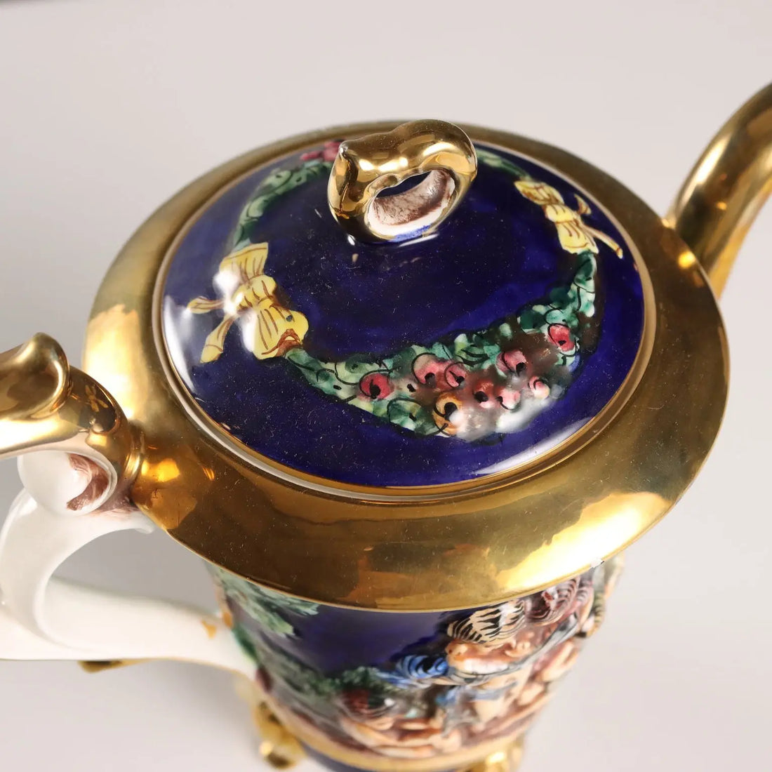 Vintage Coffee Set G.V. R. Capodimonte Ceramic Italy XX Century