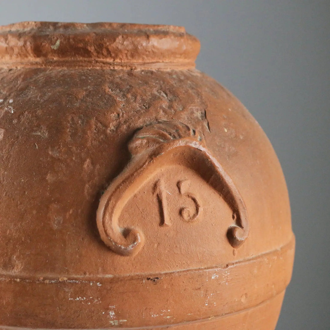 Antique Oil Jar Terracotta Decorations Italy XX Century