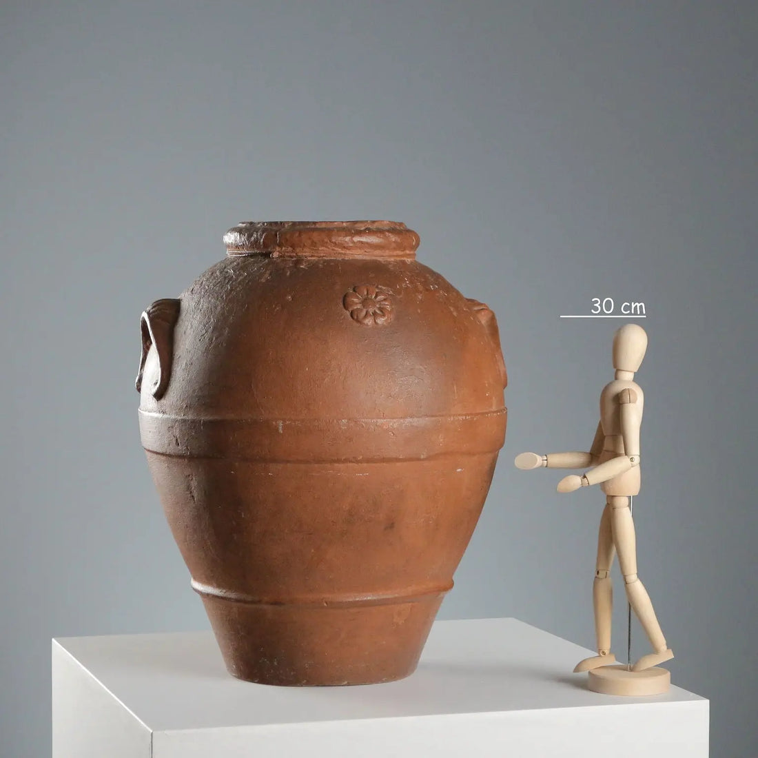 Antique Oil Jar Terracotta Decorations Italy XX Century