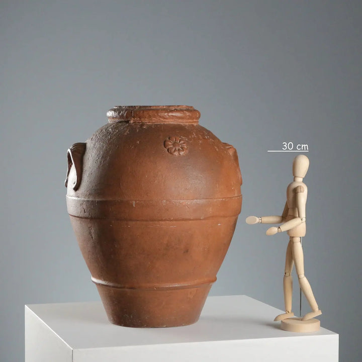 Antique Oil Jar Terracotta Decorations Italy XX Century