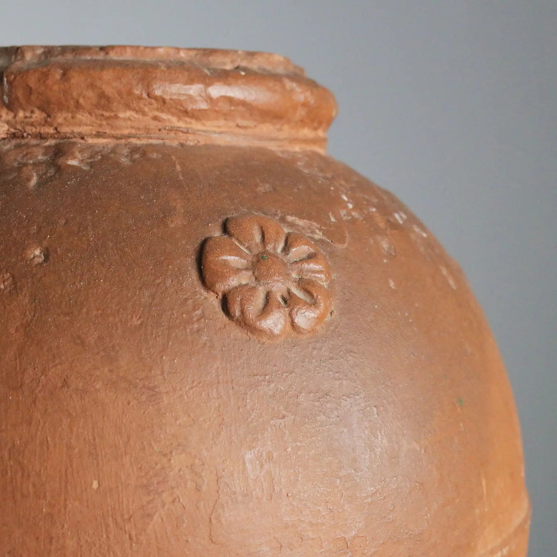 Antique Oil Jar Terracotta Decorations Italy XX Century