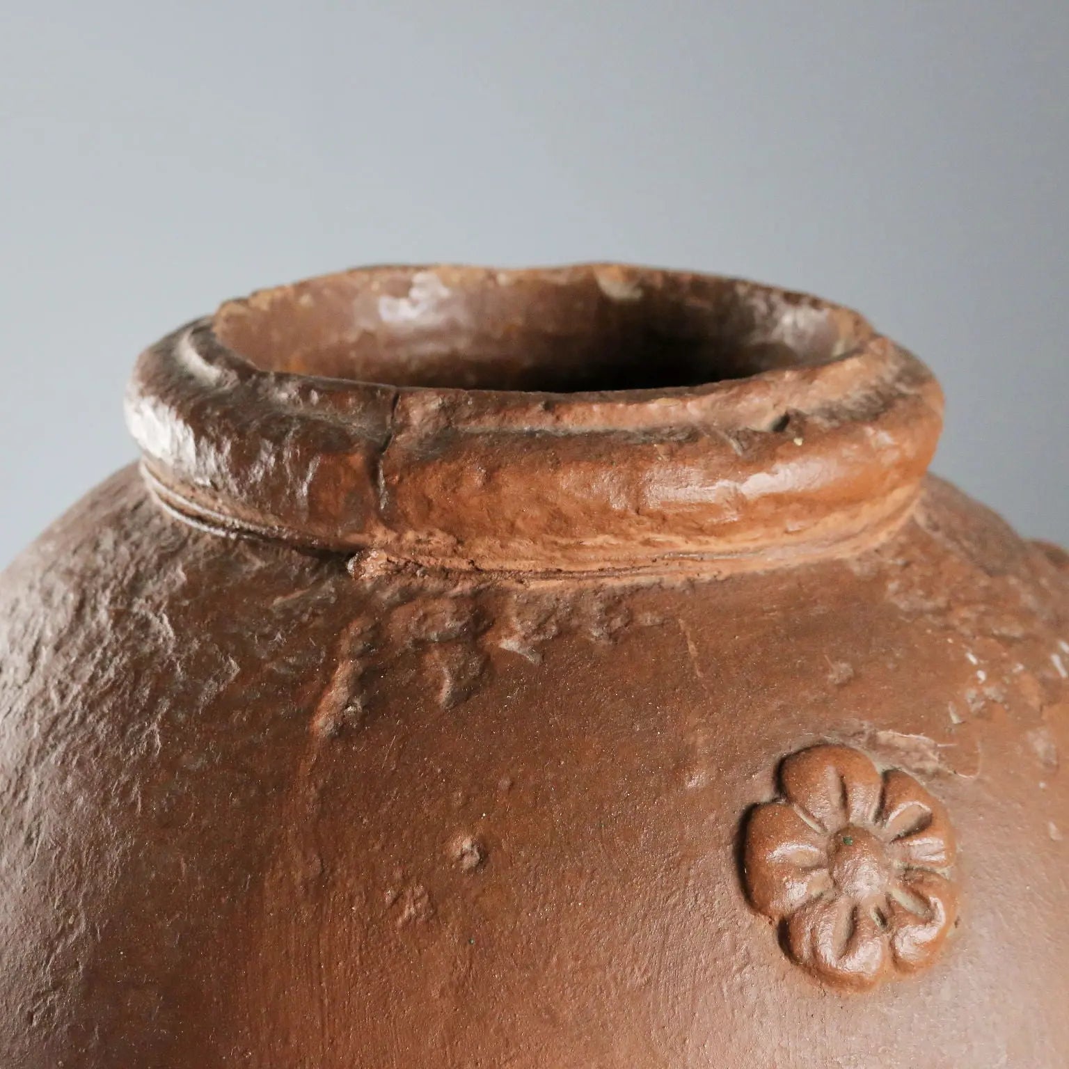 Antique Oil Jar Terracotta Decorations Italy XX Century