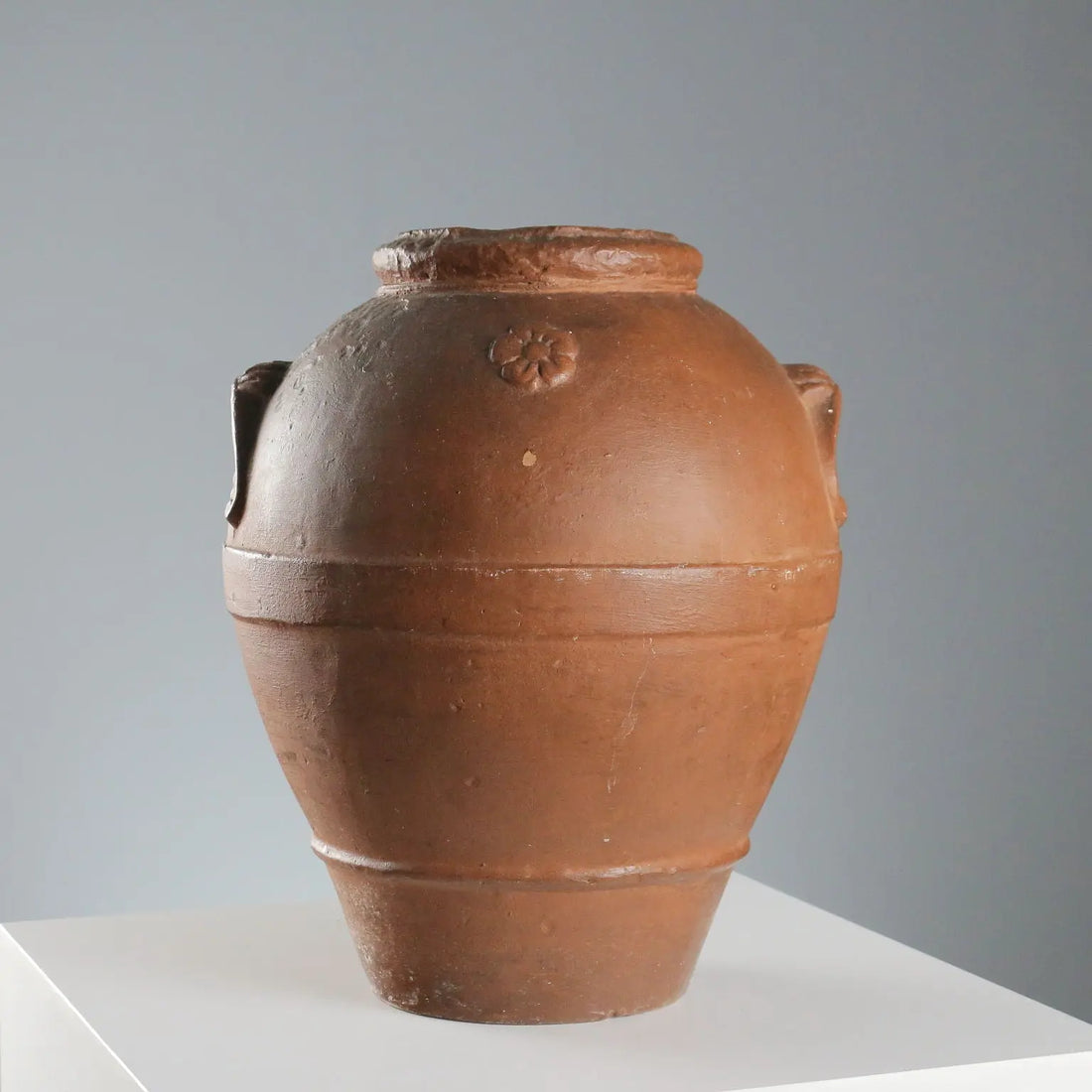 Antique Oil Jar Terracotta Decorations Italy XX Century