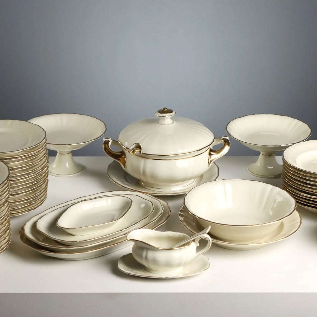 Vintage Plate Set Stolzenfels Bavarian Porcelain XX Century
