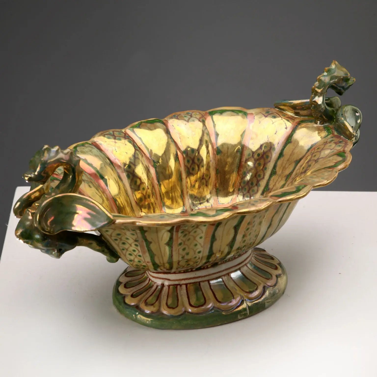 Vintage Centerpiece Majolica Gualdo Tadino Italy 1930s