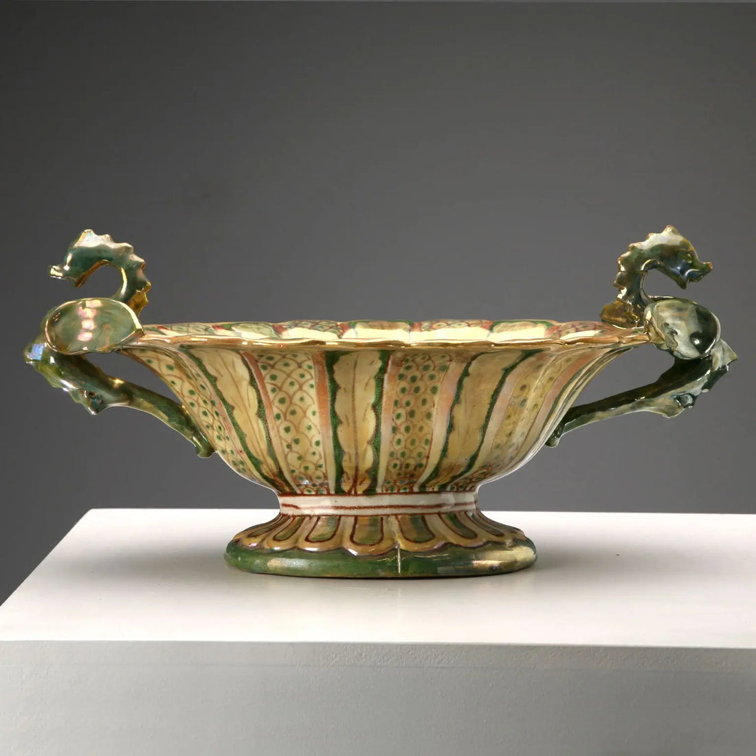 Vintage Centerpiece Majolica Gualdo Tadino Italy 1930s