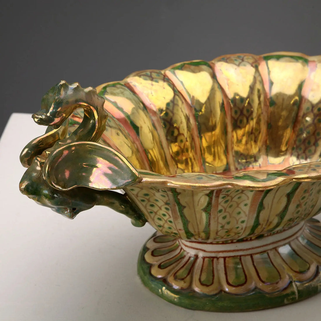 Vintage Centerpiece Majolica Gualdo Tadino Italy 1930s