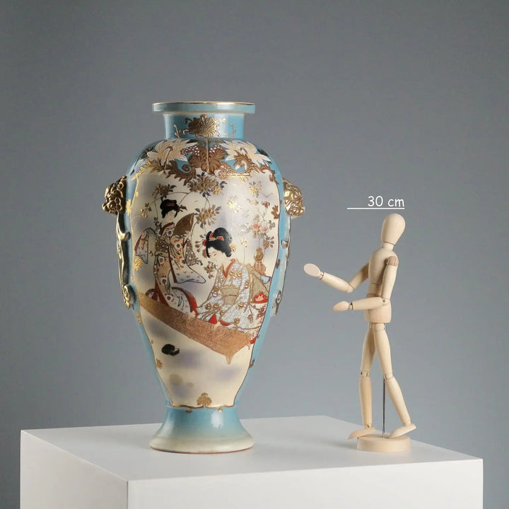 Vintage Satsuma Vase Ceramic Decorations Japan XX Century