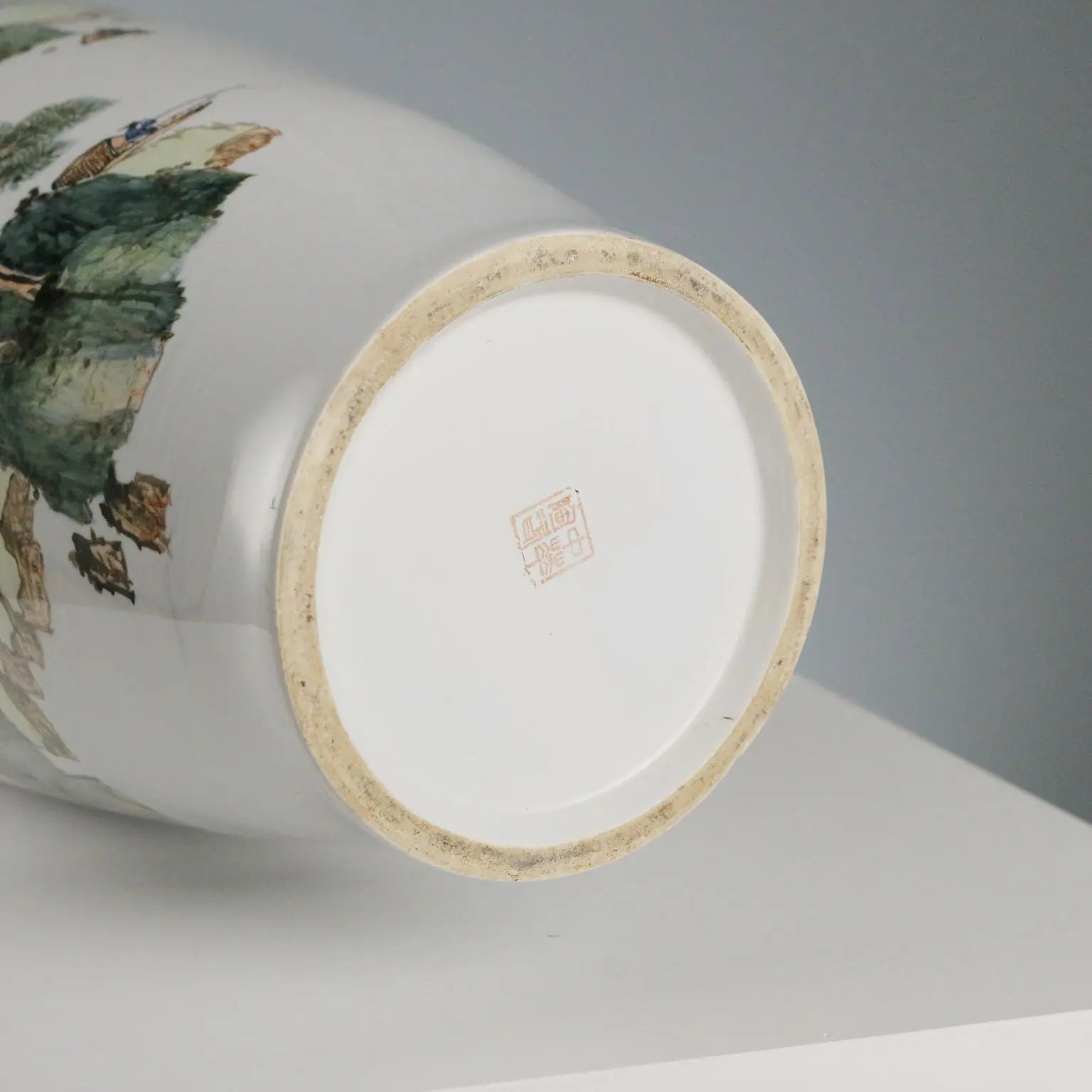 Antique Vase Porcelain Decorations Landscape China XX Century