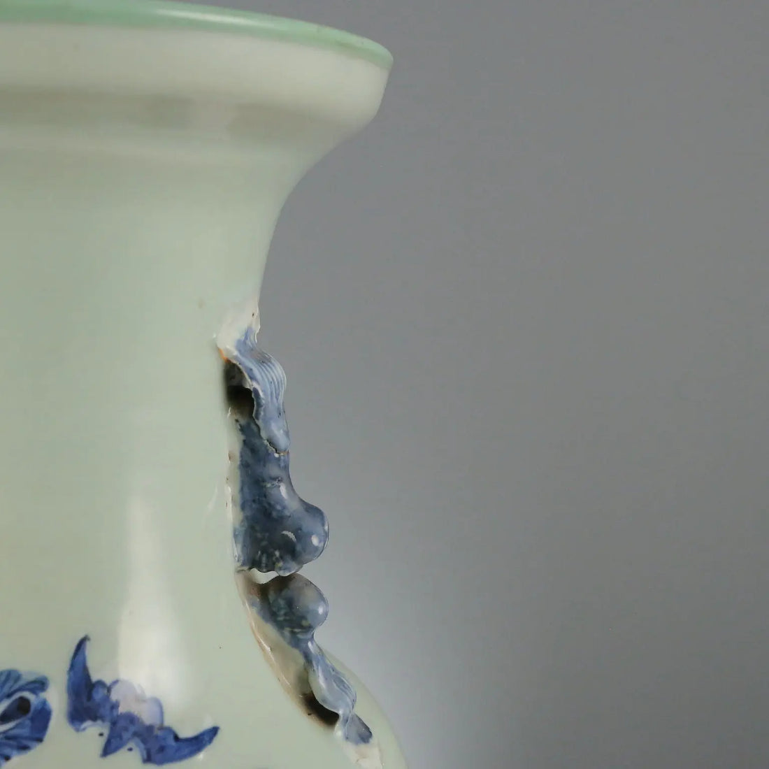 Antique Vase Celadon Porcelain Decorations China XX Century