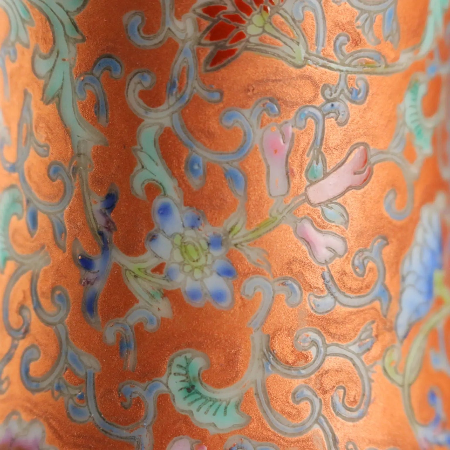 Antique Porcelain Vase Coloured Decorations China XX Century